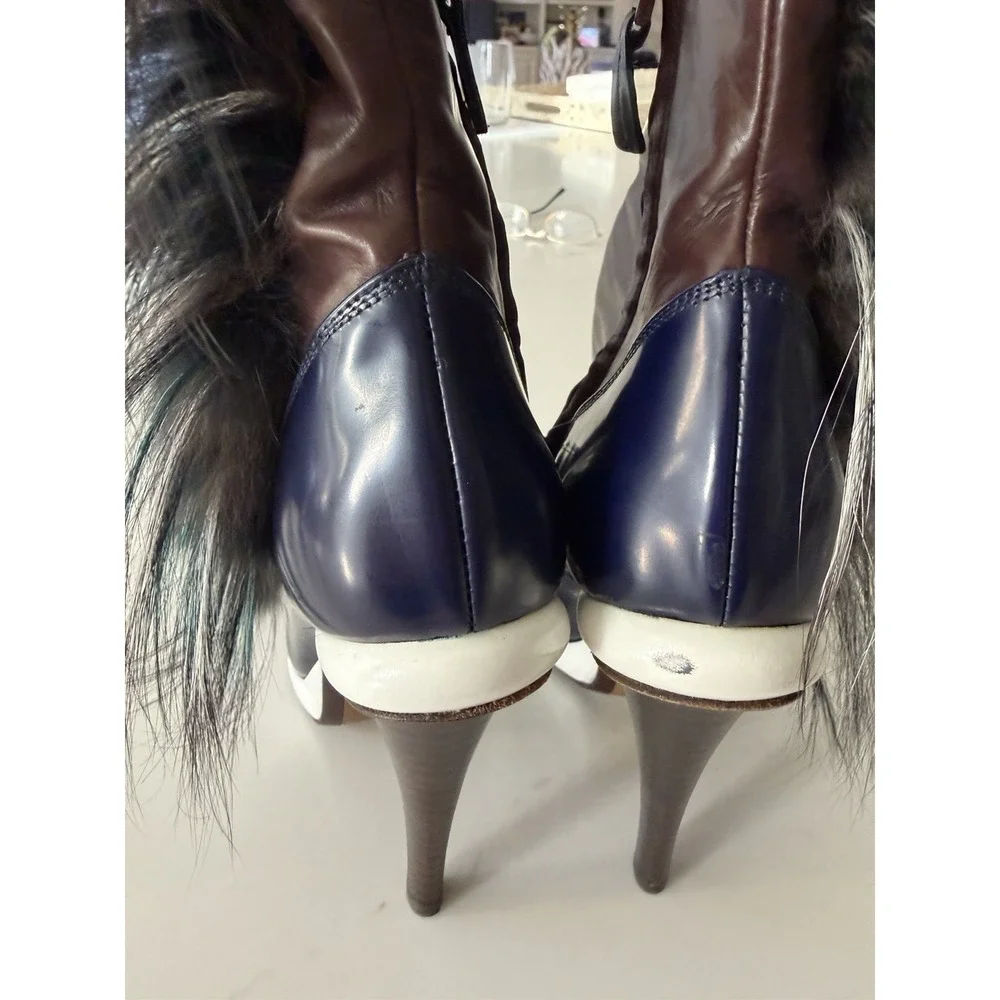 Fendi Couture Karl Lagerfeld Feather Runway Ankle Boots Booties 36 6 5.5 - Picture 14 of 15